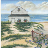 Set Of Two Sand Castle and Footprints 3 White Framed Print Wall Art - Homeroots - Flyclothing LLC