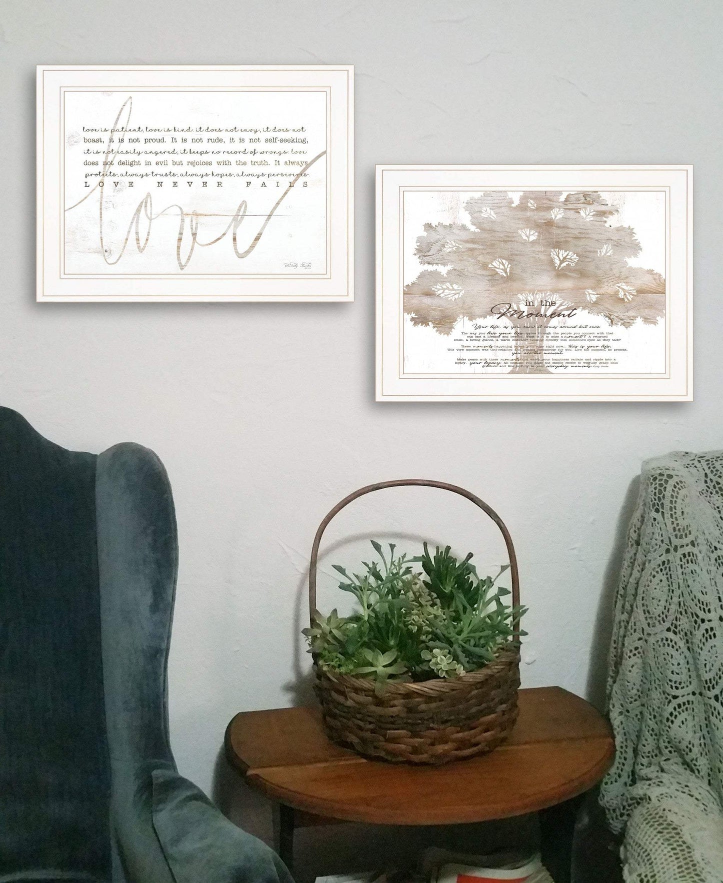 Set Of Two Love In the Moment White Framed Print Wall Art - Homeroots - Flyclothing LLC
