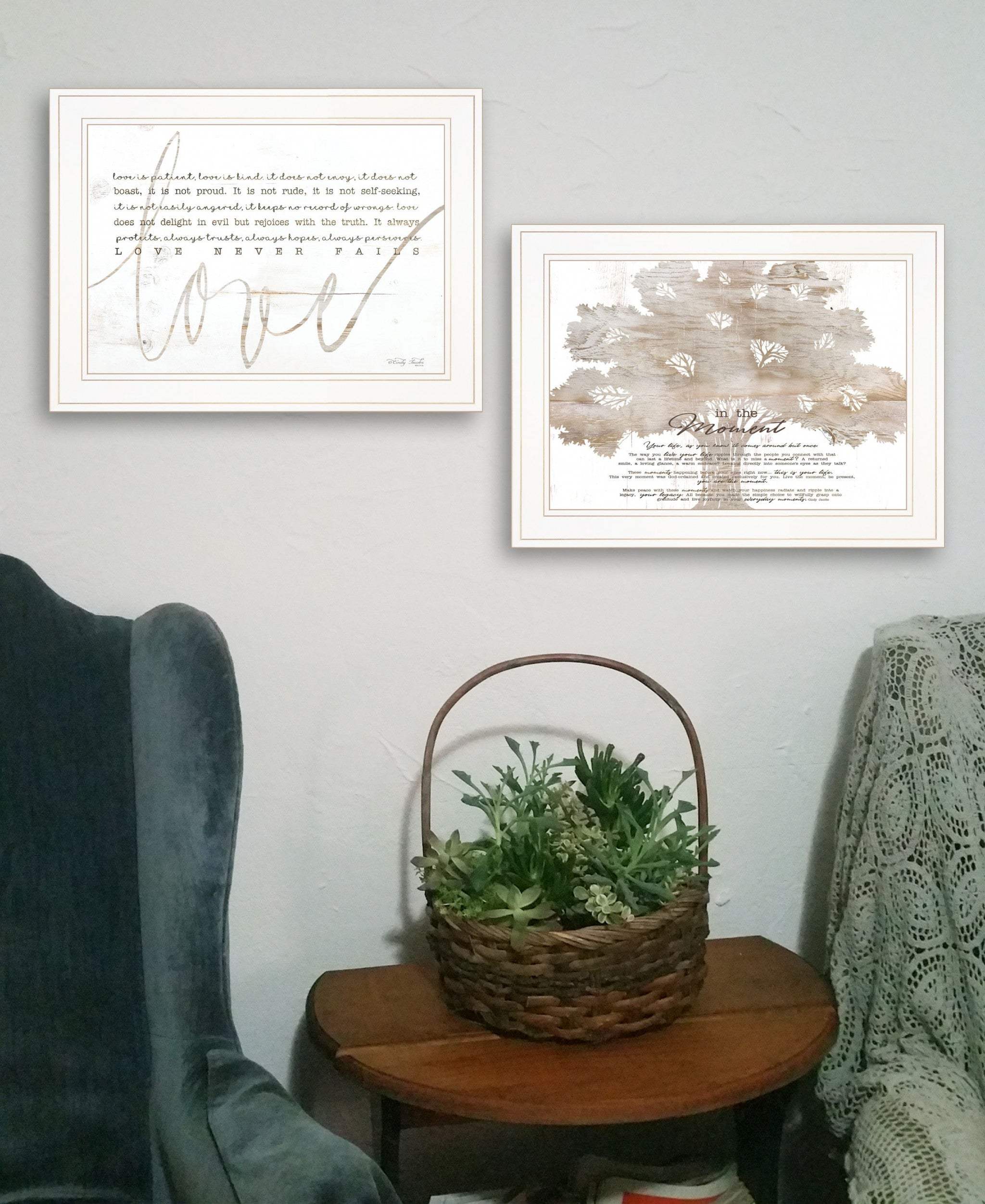 Set Of Two Love In the Moment White Framed Print Wall Art - Homeroots - Flyclothing LLC