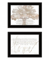 Set Of Two Love or In the Moment 1 Black Framed Print Wall Art - Homeroots - Flyclothing LLC