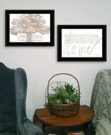 Set Of Two Love or In the Moment 1 Black Framed Print Wall Art - Homeroots - Flyclothing LLC