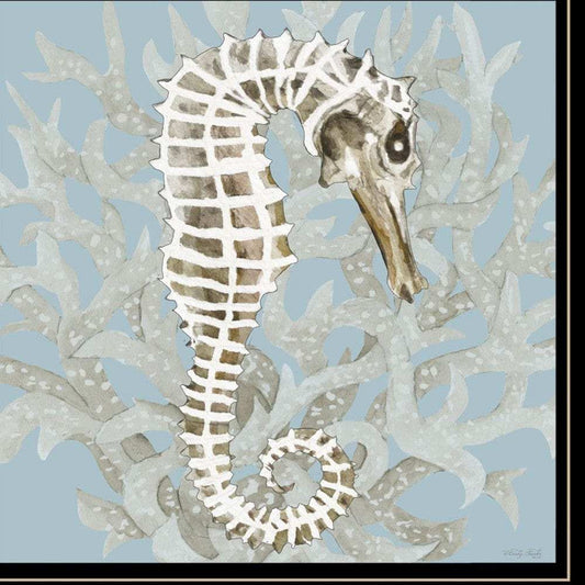 Set Of Two Coral Seahorse 1 Black Framed Print Wall Art - Homeroots - Flyclothing LLC