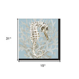 Set Of Two Coral Seahorse 1 Black Framed Print Wall Art - Homeroots - Flyclothing LLC