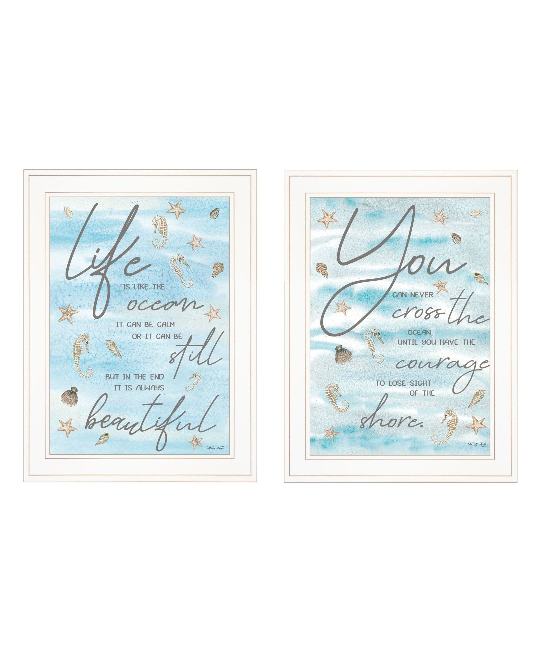 Set Of Two Life Is White Framed Print Wall Art - Homeroots