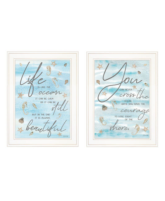 Set Of Two Life Is White Framed Print Wall Art - Homeroots