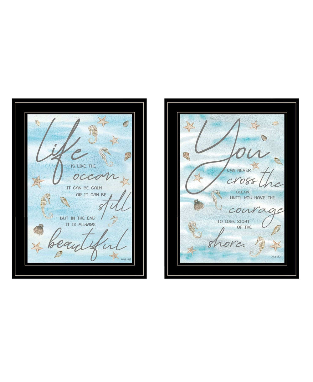 Set Of Two Life Is Black Framed Print Wall Art - Homeroots - Flyclothing LLC