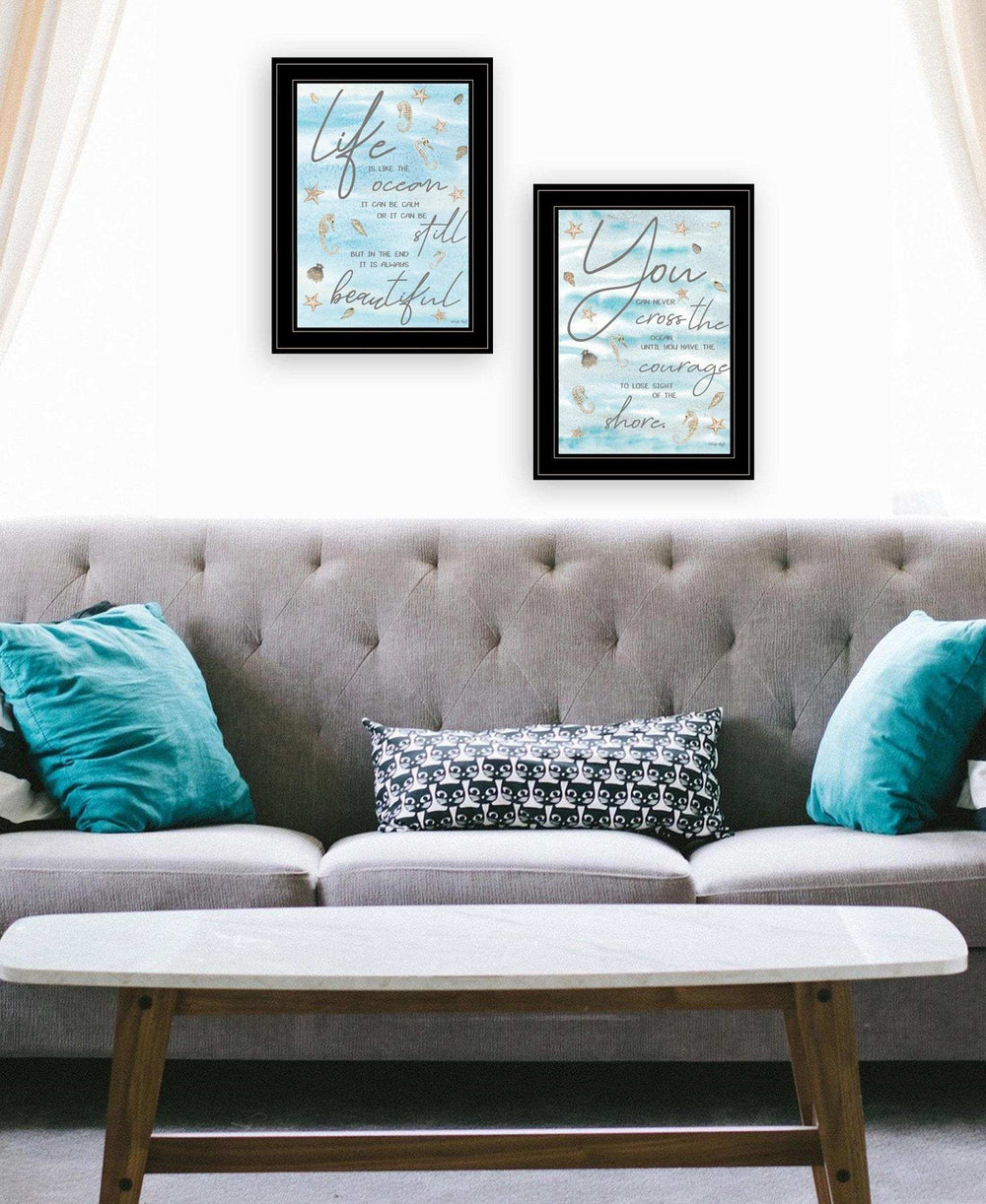 Set Of Two Life Is Black Framed Print Wall Art - Homeroots - Flyclothing LLC