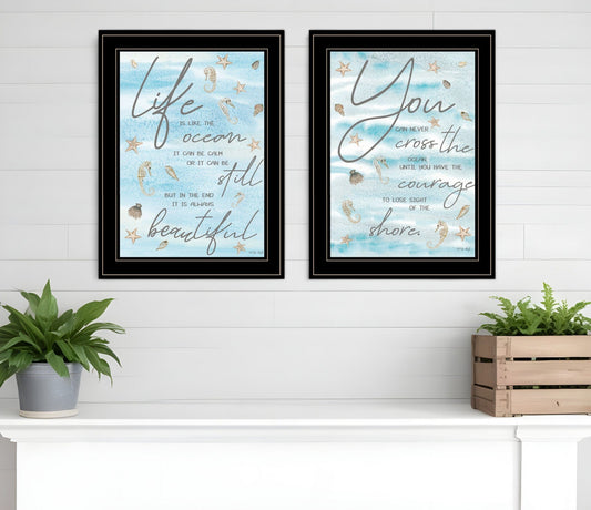 Set Of Two Life Is Black Framed Print Wall Art - Homeroots