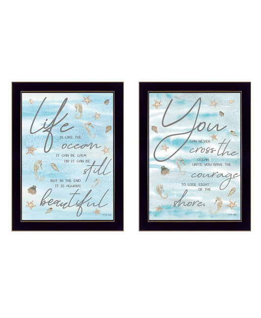 Set Of Two Life Is Black Framed Print Wall Art