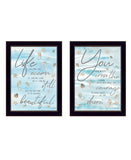 Set Of Two Life Is Black Framed Print Wall Art - Homeroots