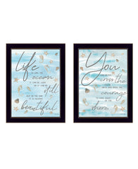 Set Of Two Life Is Black Framed Print Wall Art