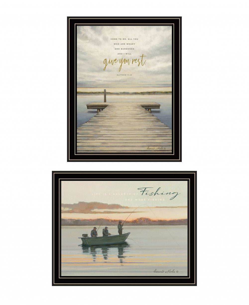 Set Of Two Lake Side Reprieve 1 Black Framed Print Wall Art - Homeroots - Flyclothing LLC