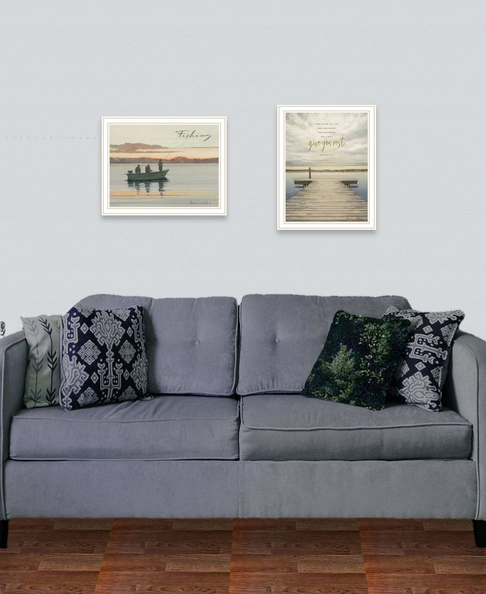 Set Of Two Lake Side Reprieve 2 White Framed Print Wall Art - Homeroots - Flyclothing LLC