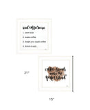 Set Of Two Coffee and Friends Recipe White Framed Print Kitchen Wall Art - Homeroots