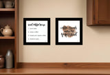 Set Of Two Coffee and Friends Recipe Black Framed Print Kitchen Wall Art - Homeroots