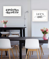 Set Of Two Lets Eat or Feed Them 1 White Framed Print Kitchen Wall Art - Homeroots - Flyclothing LLC
