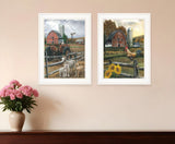 Set Of Two Farm Life White Framed Print Wall Art - Homeroots