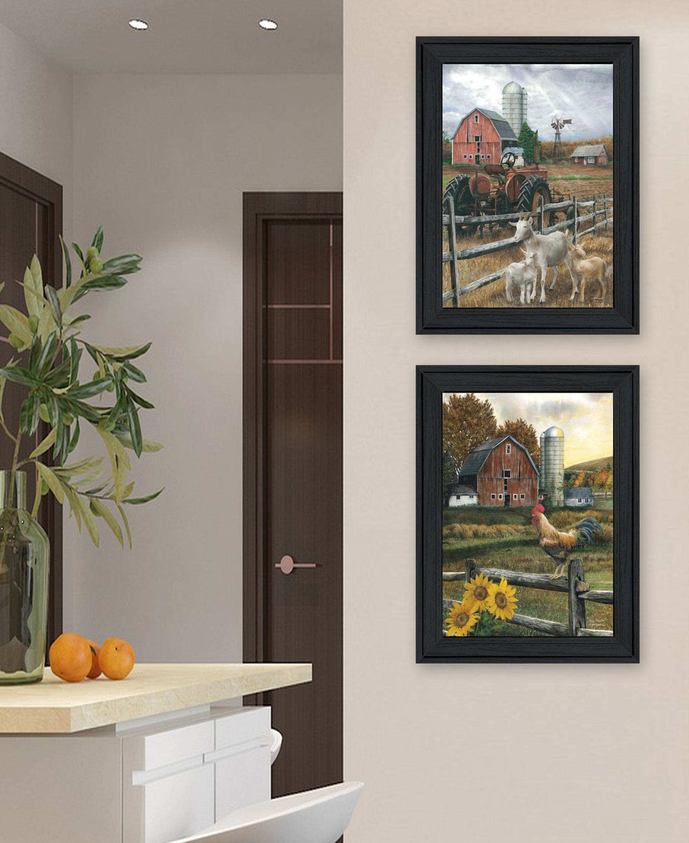 Set Of Two Farm Life Black Framed Print Wall Art - Homeroots - Flyclothing LLC