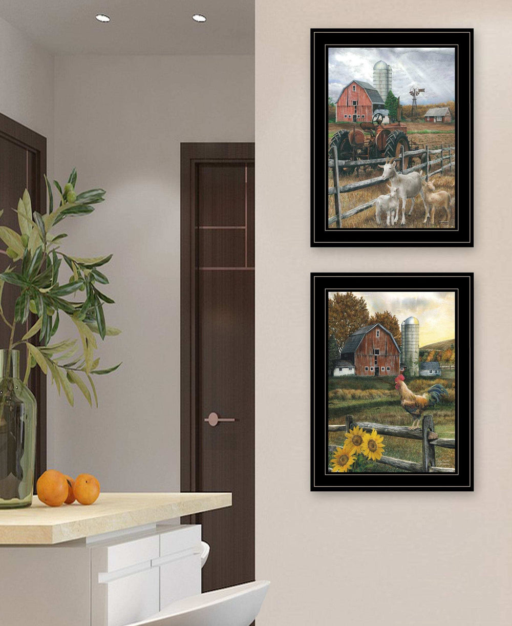 Set Of Two Farm Life Black Framed Print Wall Art - Homeroots - Flyclothing LLC