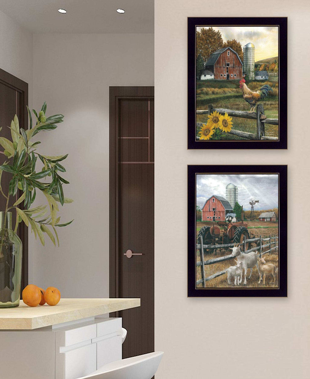 Set Of Two Farm Life Black Framed Print Wall Art - Homeroots - Flyclothing LLC