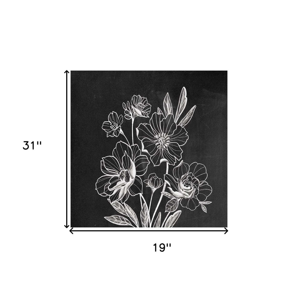 Set Of Two Black and White Flowers in Bloom White Framed Print Wall Art - Homeroots - Flyclothing LLC