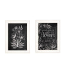 Set Of Two Vintage Flowers in Bloom White Framed Print Wall Art - Homeroots - Flyclothing LLC