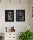 Set Of Two Vintage Flowers in Bloom Black Framed Print Wall Art - Homeroots - Flyclothing LLC