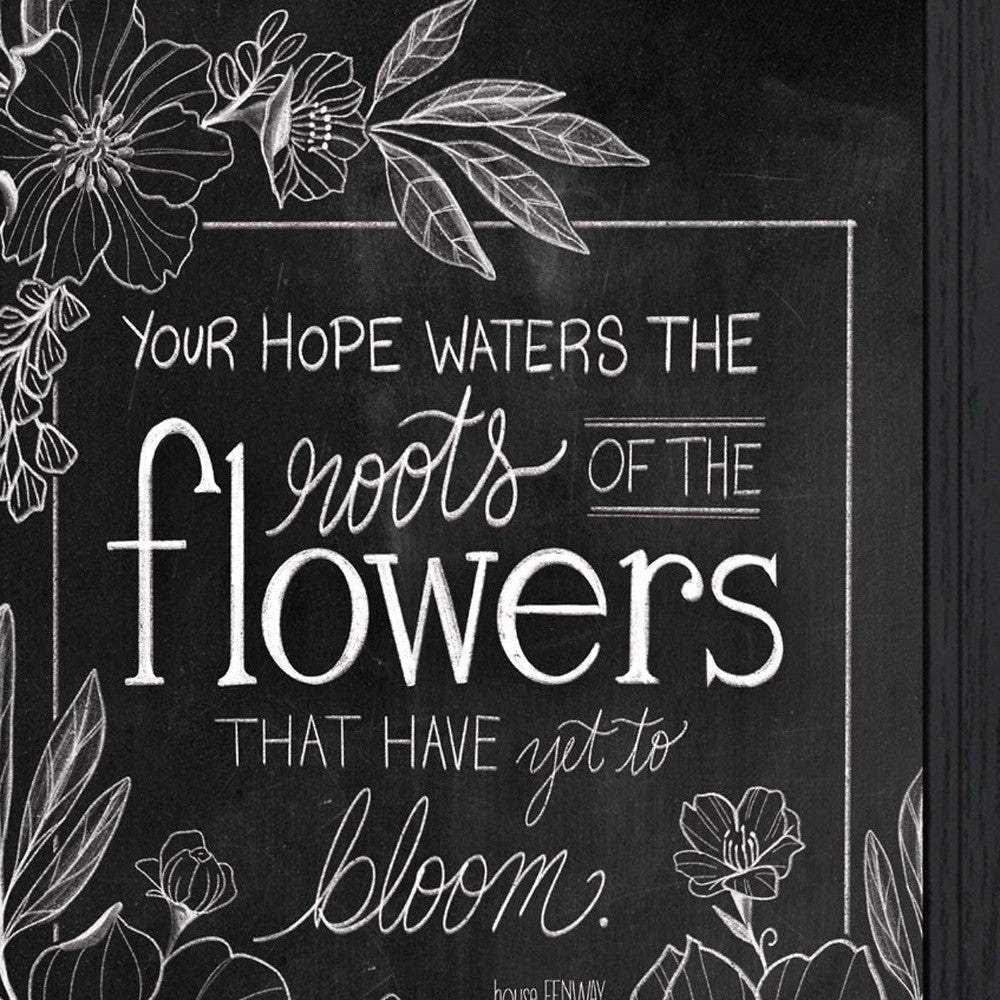 Set Of Two Vintage Chalkboard Blooms Black Framed Print Wall Art - Homeroots - Flyclothing LLC