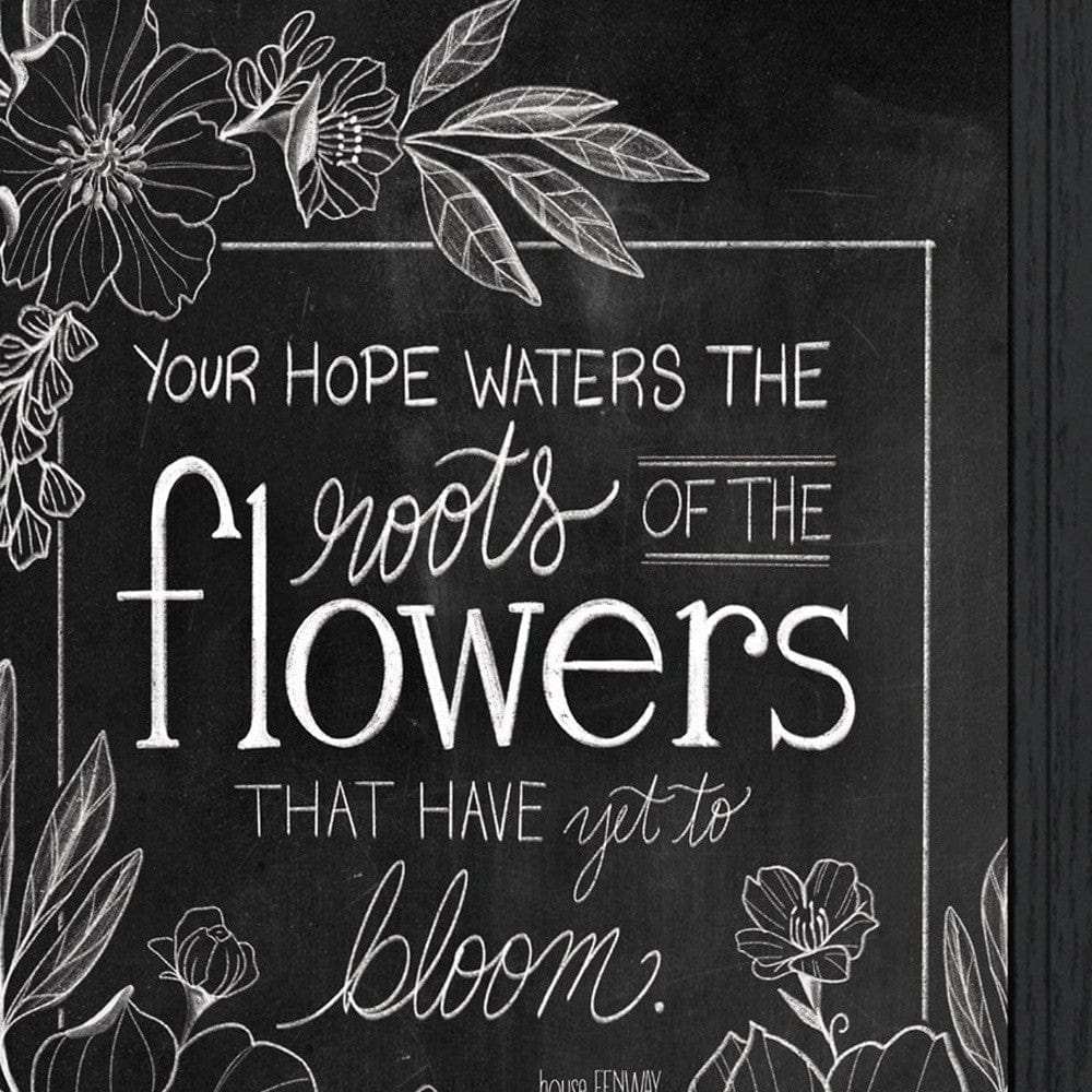 Set Of Two Vintage Chalkboard Blooms Black Framed Print Wall Art - Homeroots - Flyclothing LLC