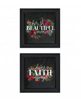 Set Of Two Cherish and Have Faith 1 Black Framed Print Wall Art - Homeroots - Flyclothing LLC
