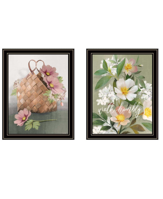 Set Of Two Farmhouse Daisies Black Framed Print Wall Art - Homeroots - Flyclothing LLC
