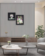 Set Of Two Lilac and Wild Plum Bouquet Black Framed Print Wall Art - Homeroots - Flyclothing LLC