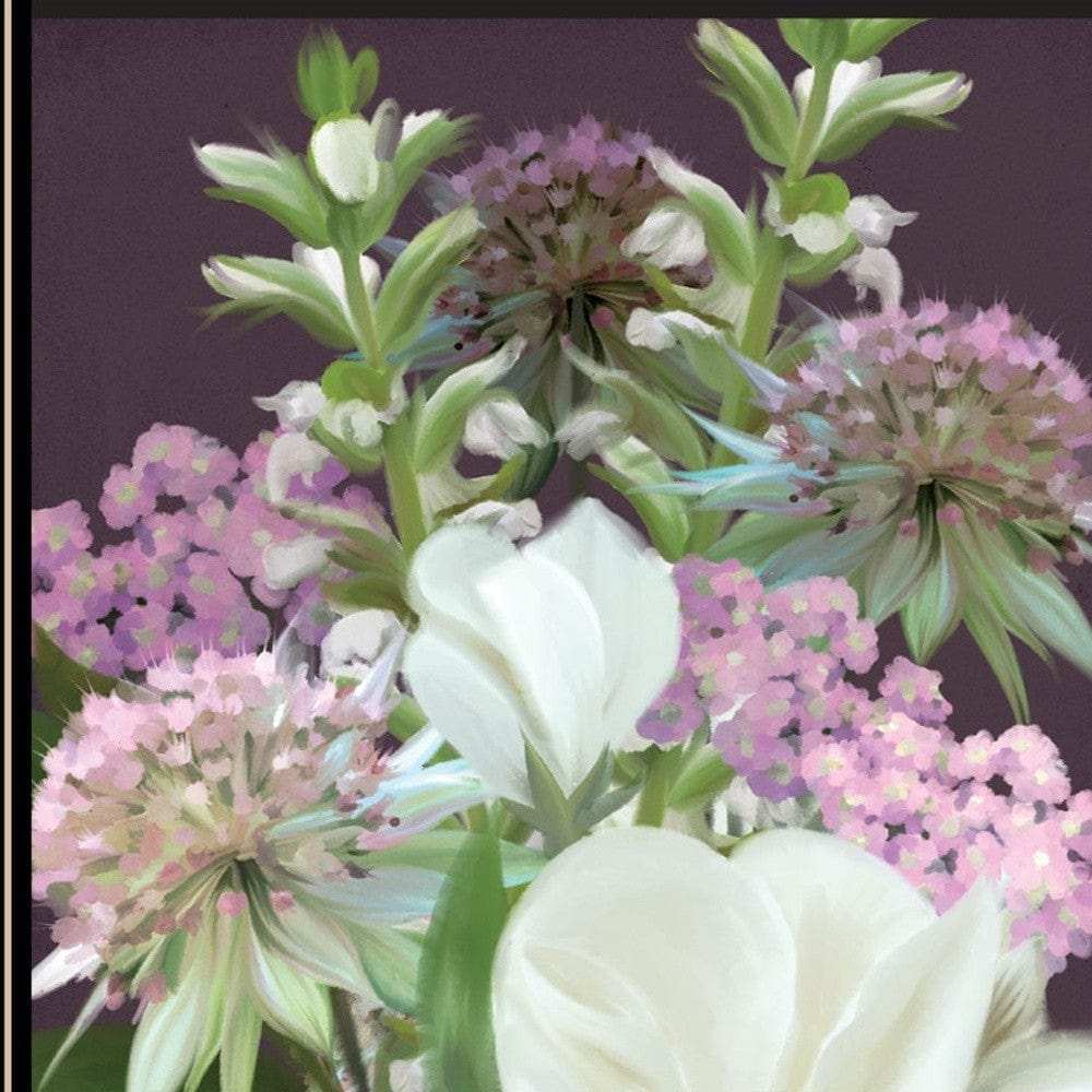 Set Of Two Lilac and Wild Plum Bouquet Black Framed Print Wall Art - Homeroots - Flyclothing LLC