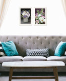 Set Of Two Lilac and Wild Plum Bouquet White Framed Print Wall Art - Homeroots - Flyclothing LLC