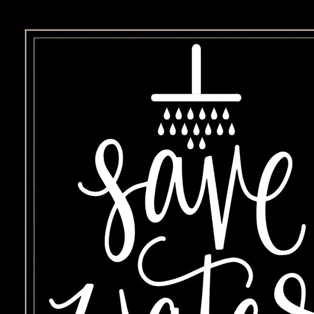 Set Of Two Clean or Shower Together Black Framed Print Bathroom Wall Art - Homeroots - Flyclothing LLC