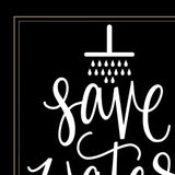 Set Of Two Clean or Shower Together Black Framed Print Bathroom Wall Art - Homeroots