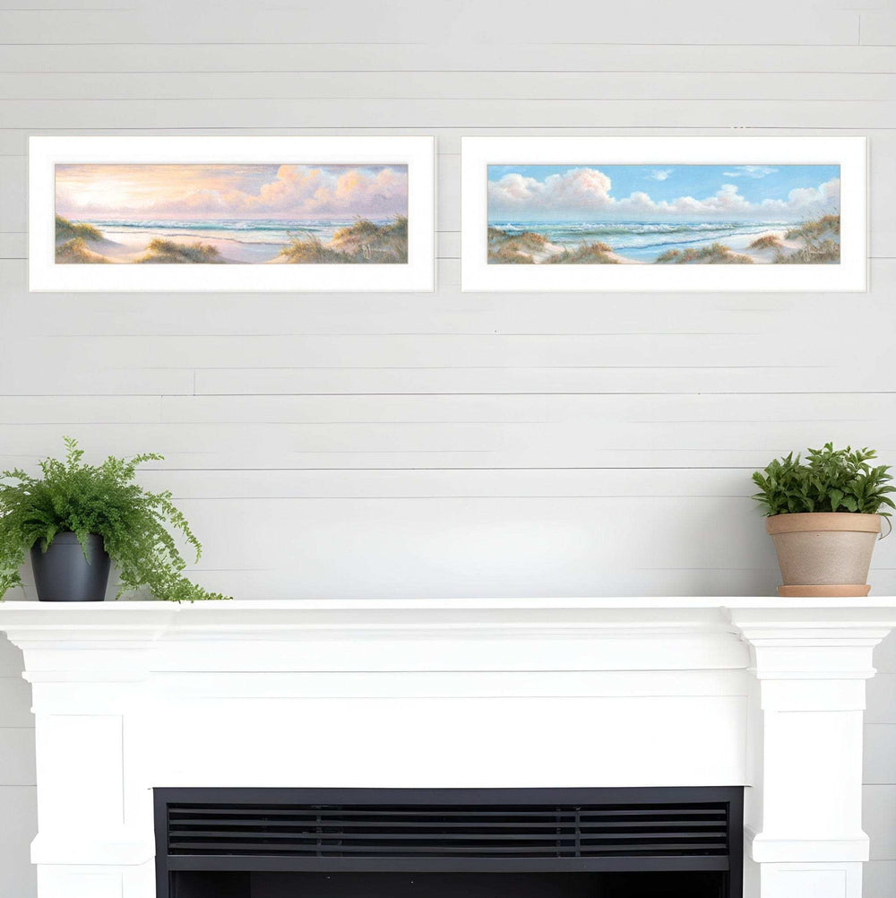 Set Of Two The Seascape 2 White Framed Print Wall Art - Homeroots - Flyclothing LLC