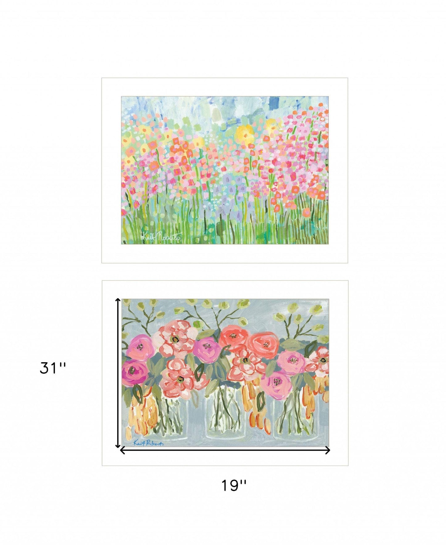 Set Of Two Garden Flowers II 1 White Framed Print Wall Art - Homeroots - Flyclothing LLC