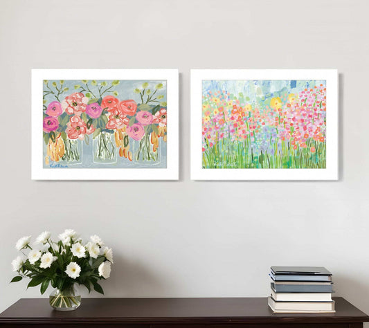 Set Of Two Garden Flowers II 1 White Framed Print Wall Art - Homeroots - Flyclothing LLC