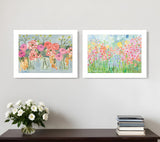 Set Of Two Garden Flowers II 1 White Framed Print Wall Art - Homeroots