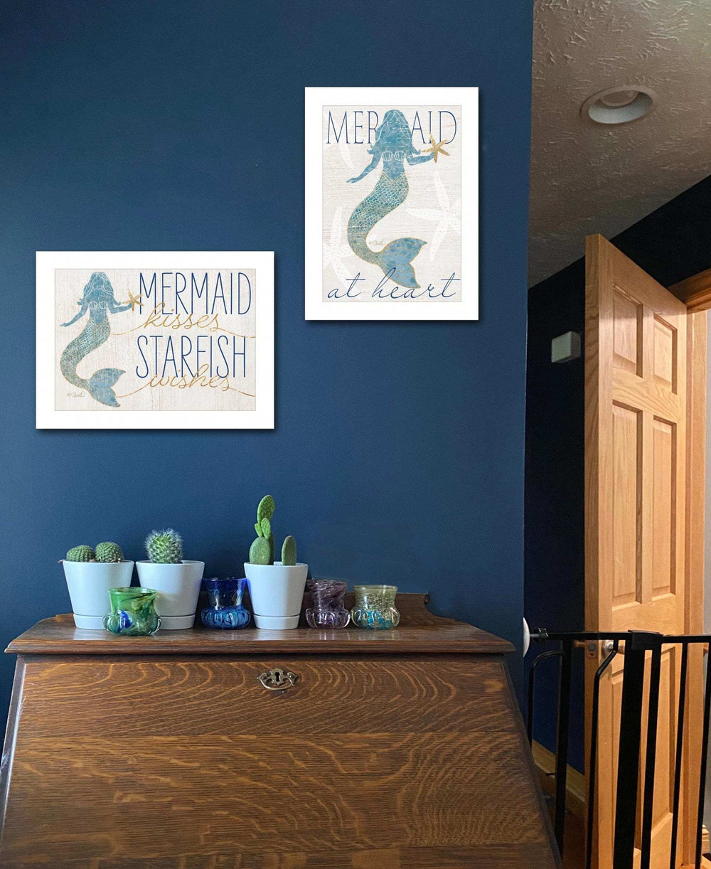 Set Of Two Two Mermaids 1 White Framed Print Wall Art - Homeroots - Flyclothing LLC
