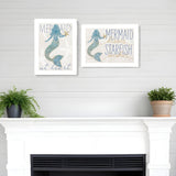 Set Of Two Two Mermaids 1 White Framed Print Wall Art - Homeroots