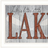 Set Of Two Lake Life is Better 1 White Framed Print Wall Art - Homeroots