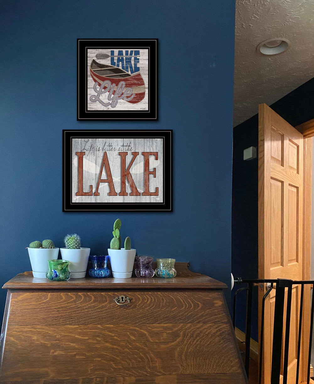 Set Of Two Lake Life is Better 2 Black Framed Print Wall Art - Homeroots - Flyclothing LLC