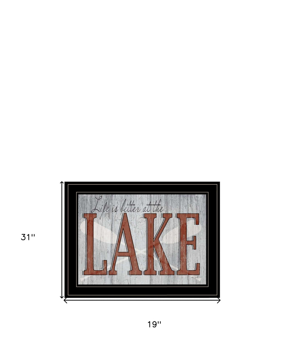 Set Of Two Lake Life is Better 2 Black Framed Print Wall Art - Homeroots - Flyclothing LLC