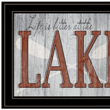 Set Of Two Lake Life is Better 2 Black Framed Print Wall Art - Homeroots