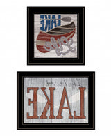 Set Of Two Lake Life is Better 2 Black Framed Print Wall Art - Homeroots - Flyclothing LLC