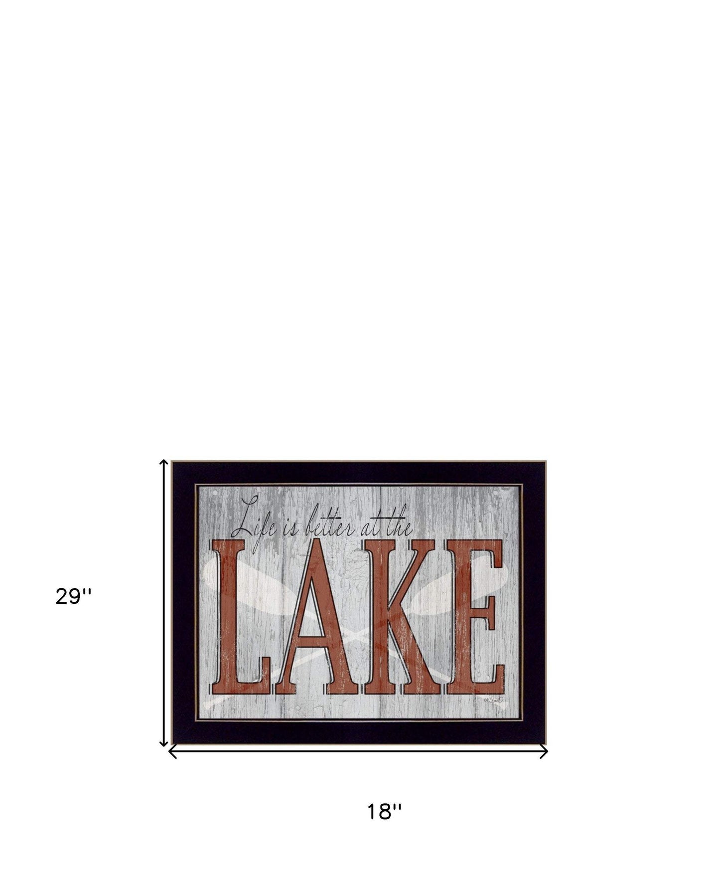 Set Of Two Lake Life is Better 3 Black Framed Print Wall Art - Homeroots - Flyclothing LLC