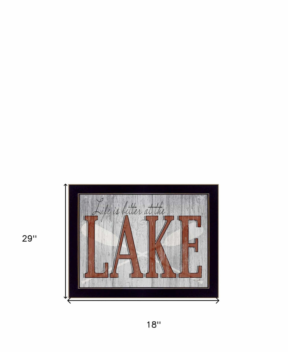 Set Of Two Lake Life is Better 3 Black Framed Print Wall Art - Homeroots - Flyclothing LLC