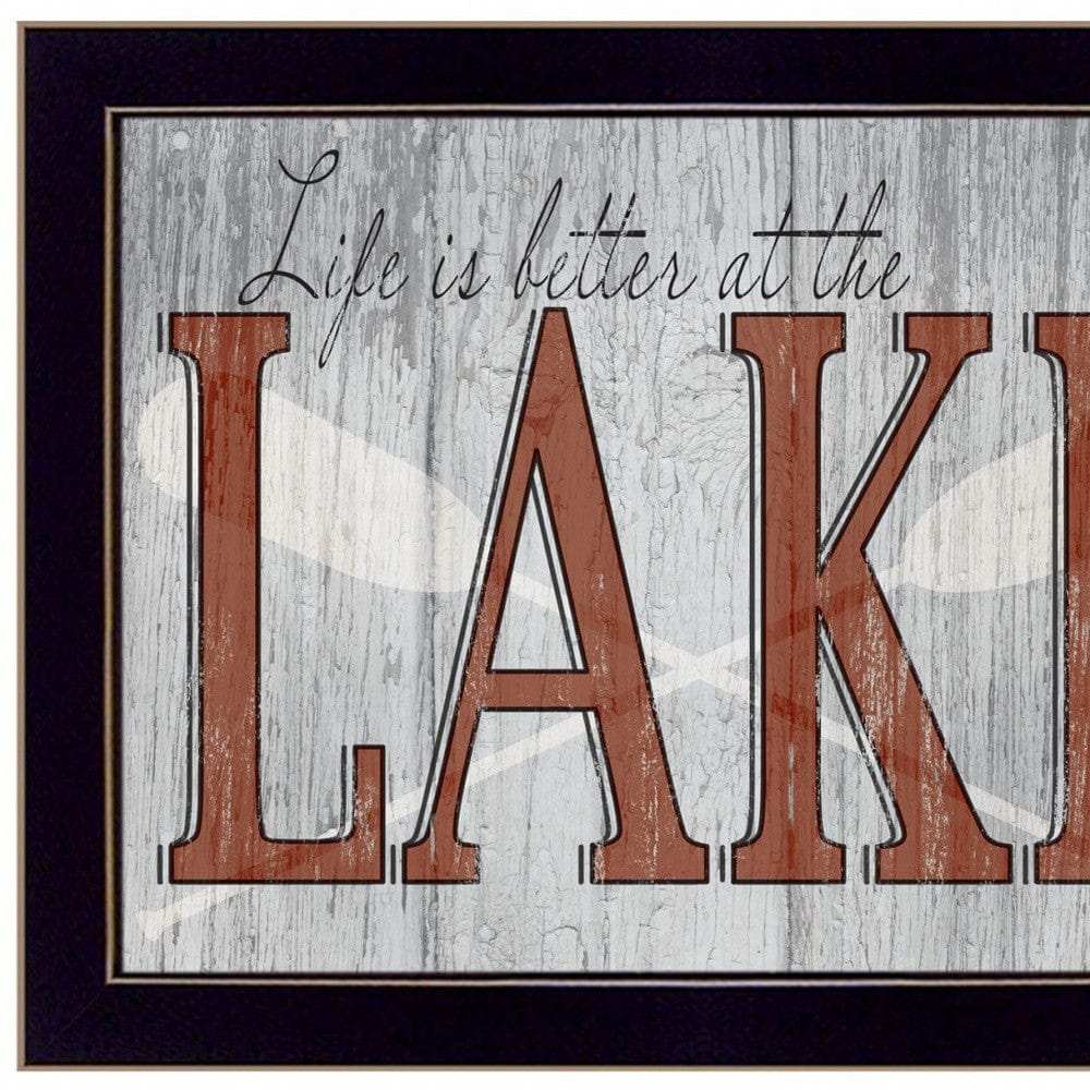 Set Of Two Lake Life is Better 3 Black Framed Print Wall Art - Homeroots - Flyclothing LLC